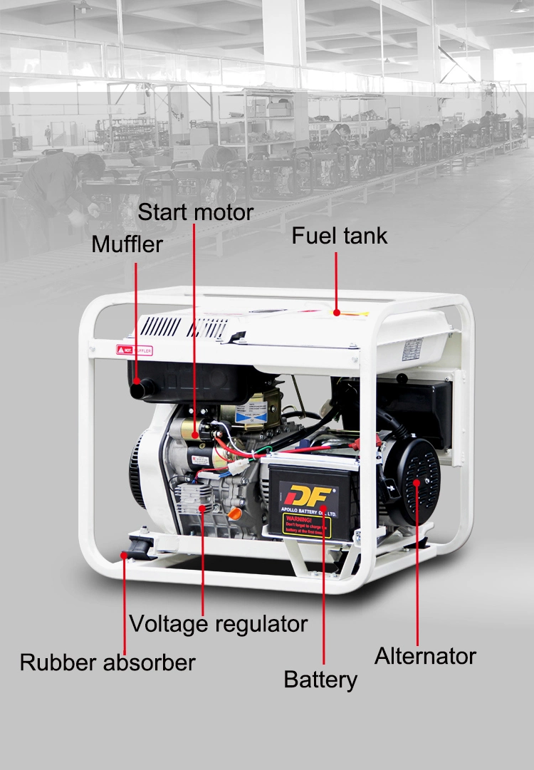 14kVA Open Frame Type Diesel Generator Uav Auxiliary Equipment Dg14000e