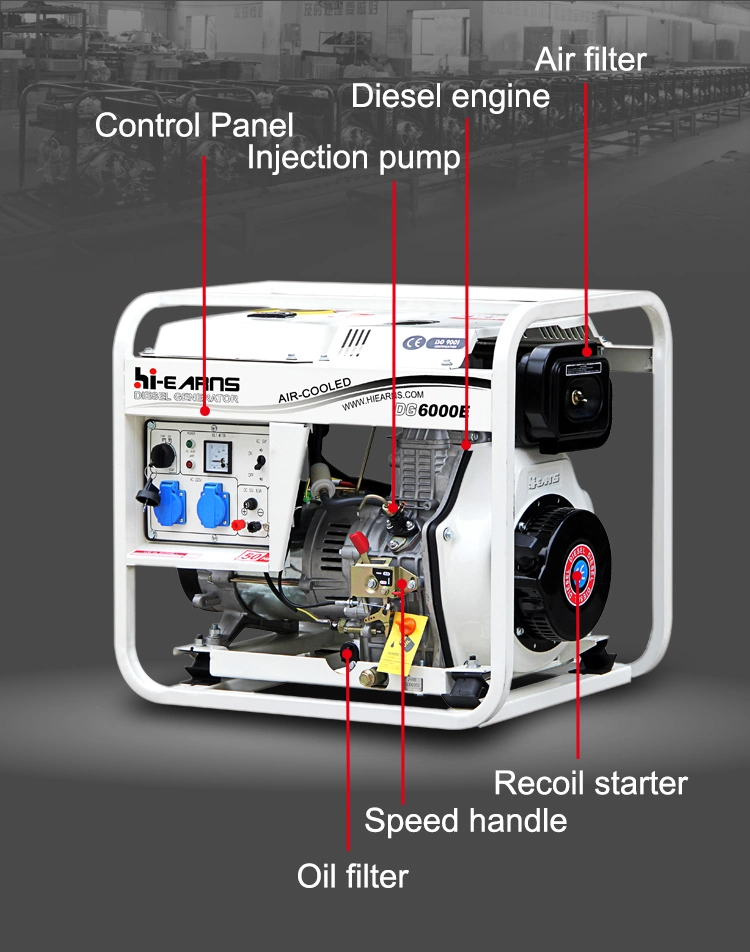 14kVA Open Frame Type Diesel Generator Uav Auxiliary Equipment Dg14000e